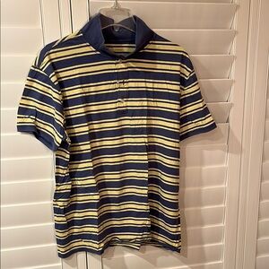 Striped Navy and Yellow Men's Shirt